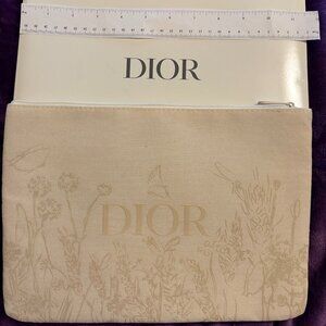 New Christian Dior Zippered Embossed Pouch Purse Clutch or Makeup Bag